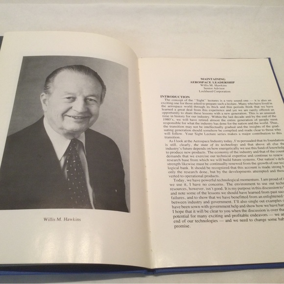 Twentieth Wings Club Sight Lecture Aero Space Leadership 1983 Willis Hawkins HC - Picture 4 of 5